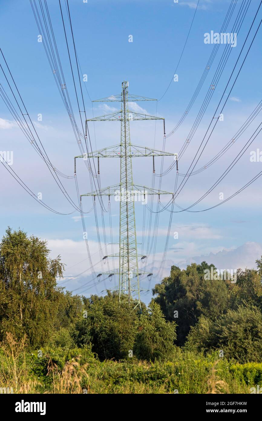 High-voltage pylon, Moorburg, Harburg, Hamburg, Germany Stock Photo - Alamy