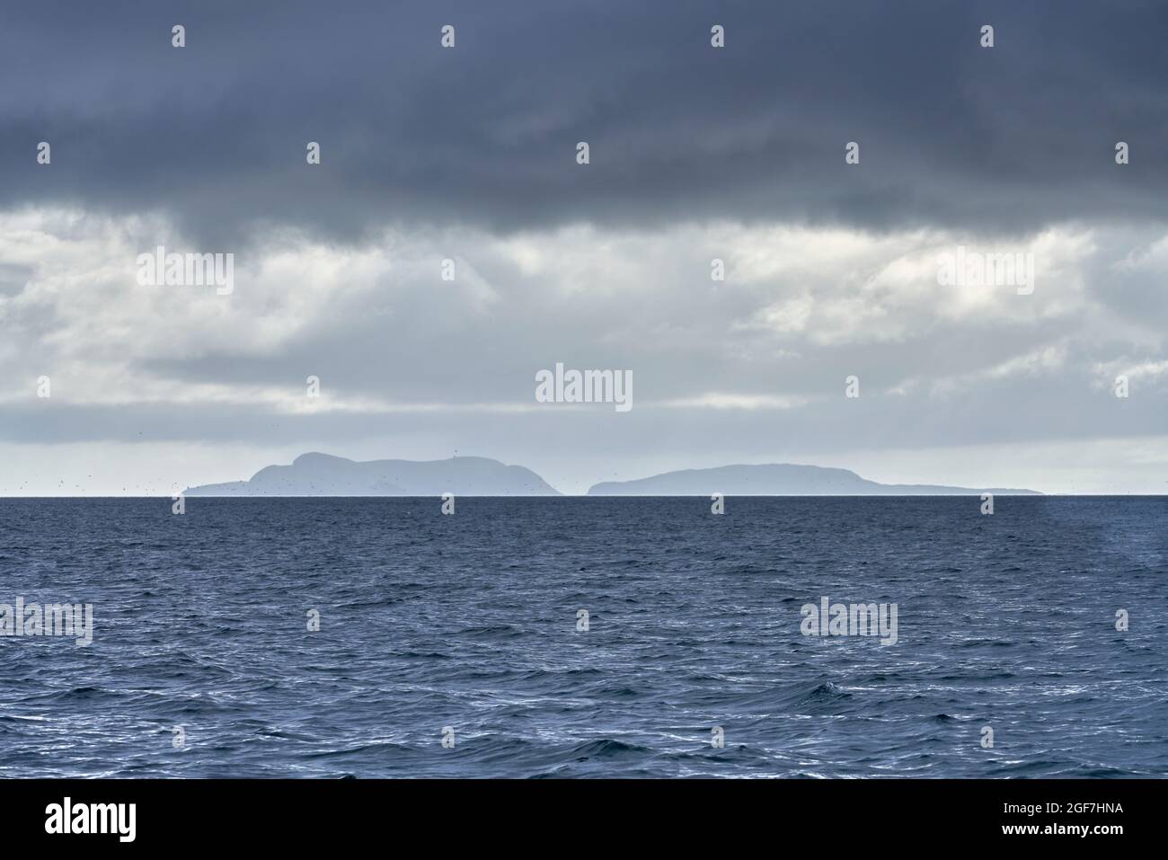 The Shiant Isles as seen from a boat on a day trip to visit them. Stock Photo