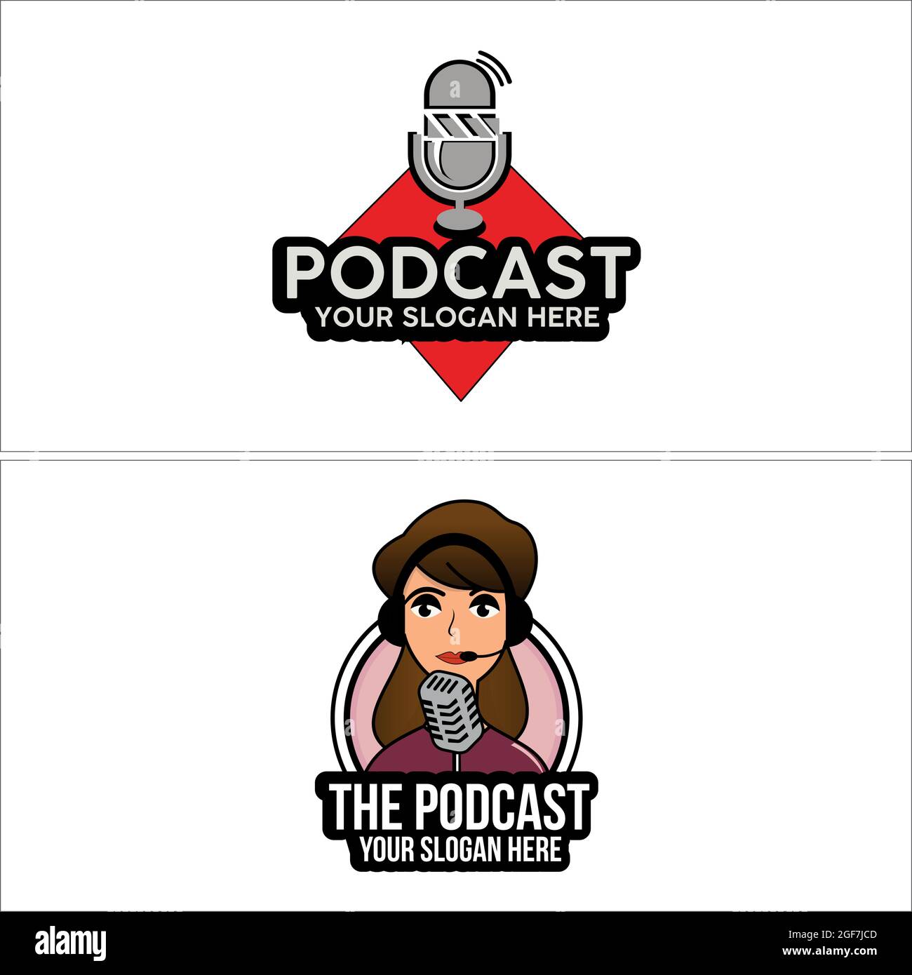 Entertainment arts podcast logo design Stock Vector