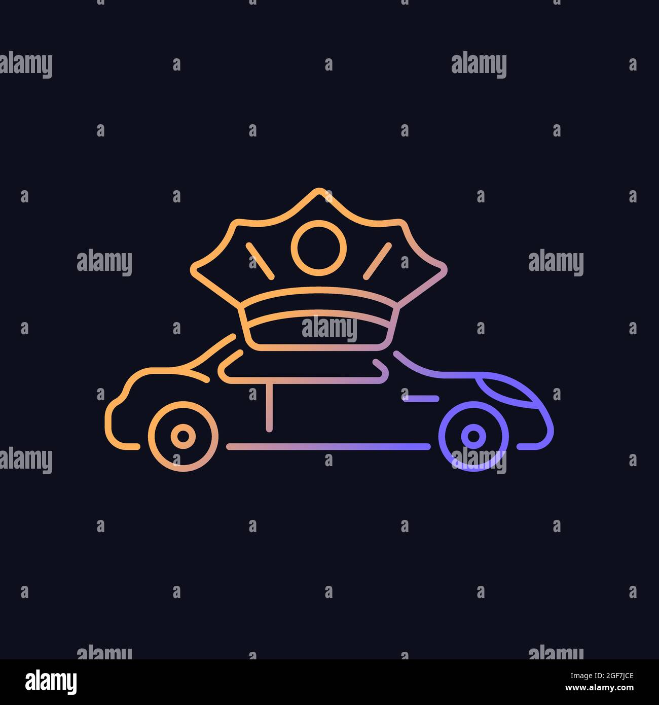 Chauffeur hire gradient vector icon for dark theme Stock Vector