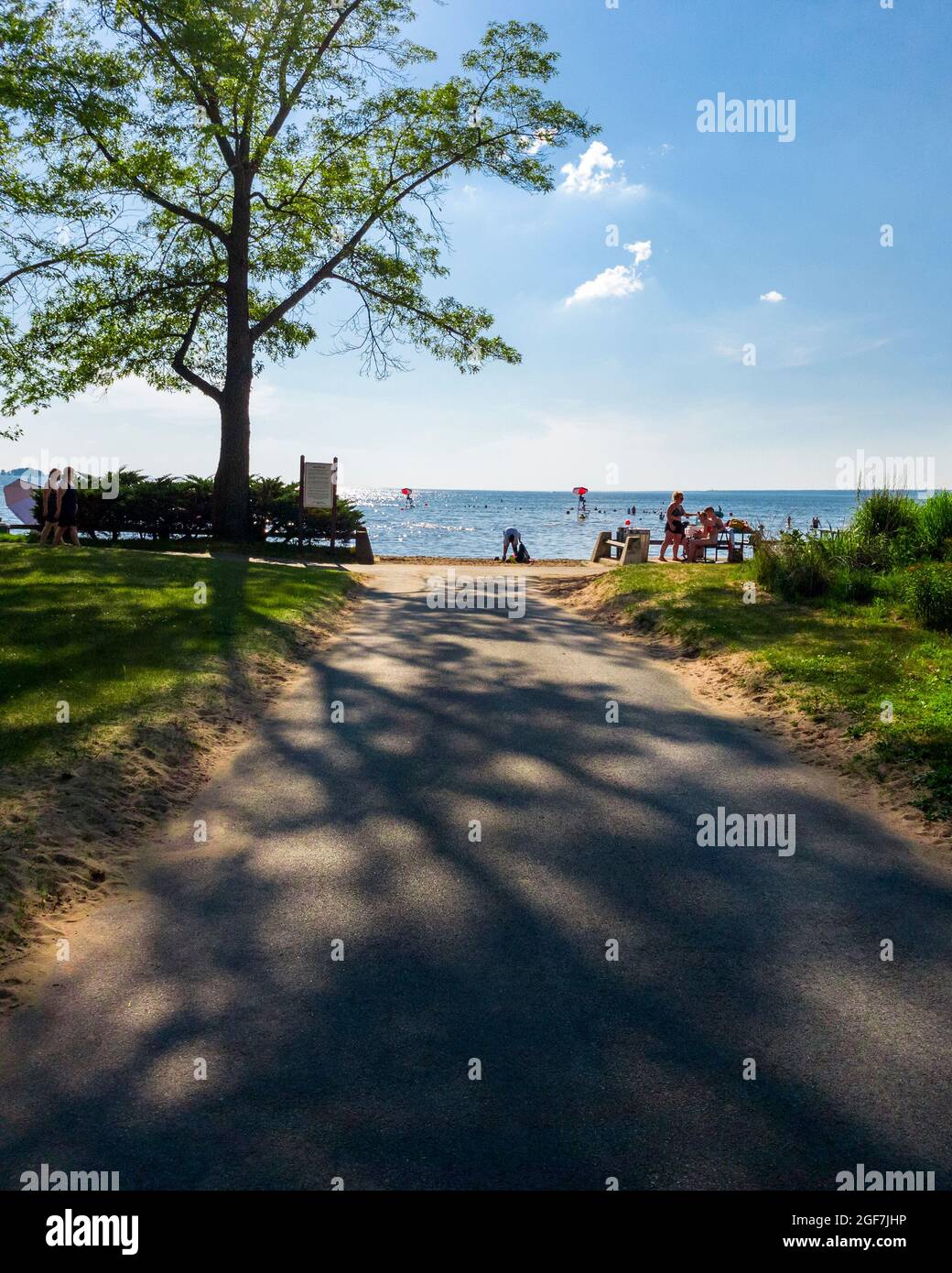 Summer View of Oneida Lake at Verona Beach, Upstate New York Stock