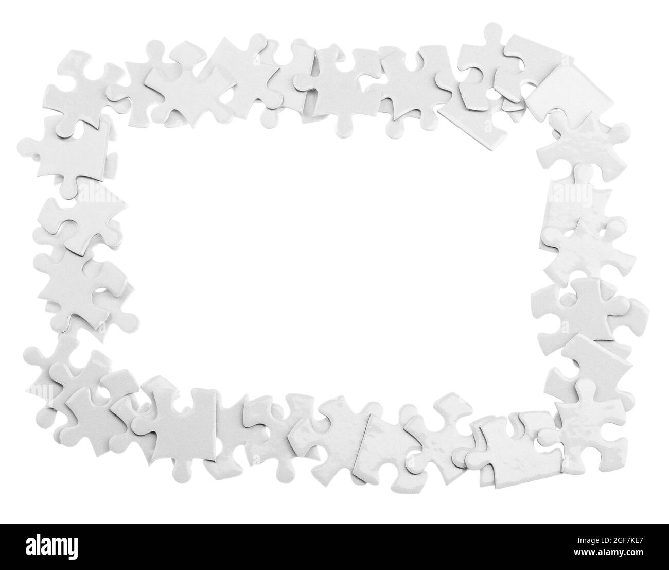 Puzzles frame, isolated on white Stock Photo Alamy