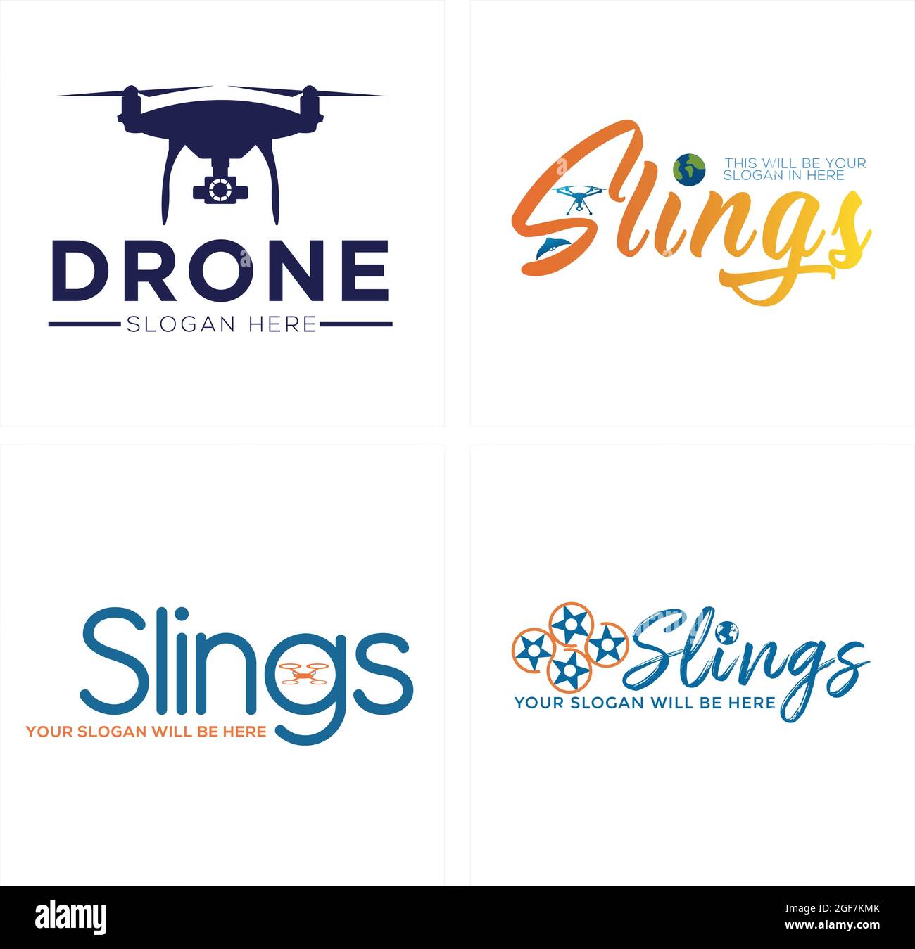 Photography Drone Education logo design Stock Vector