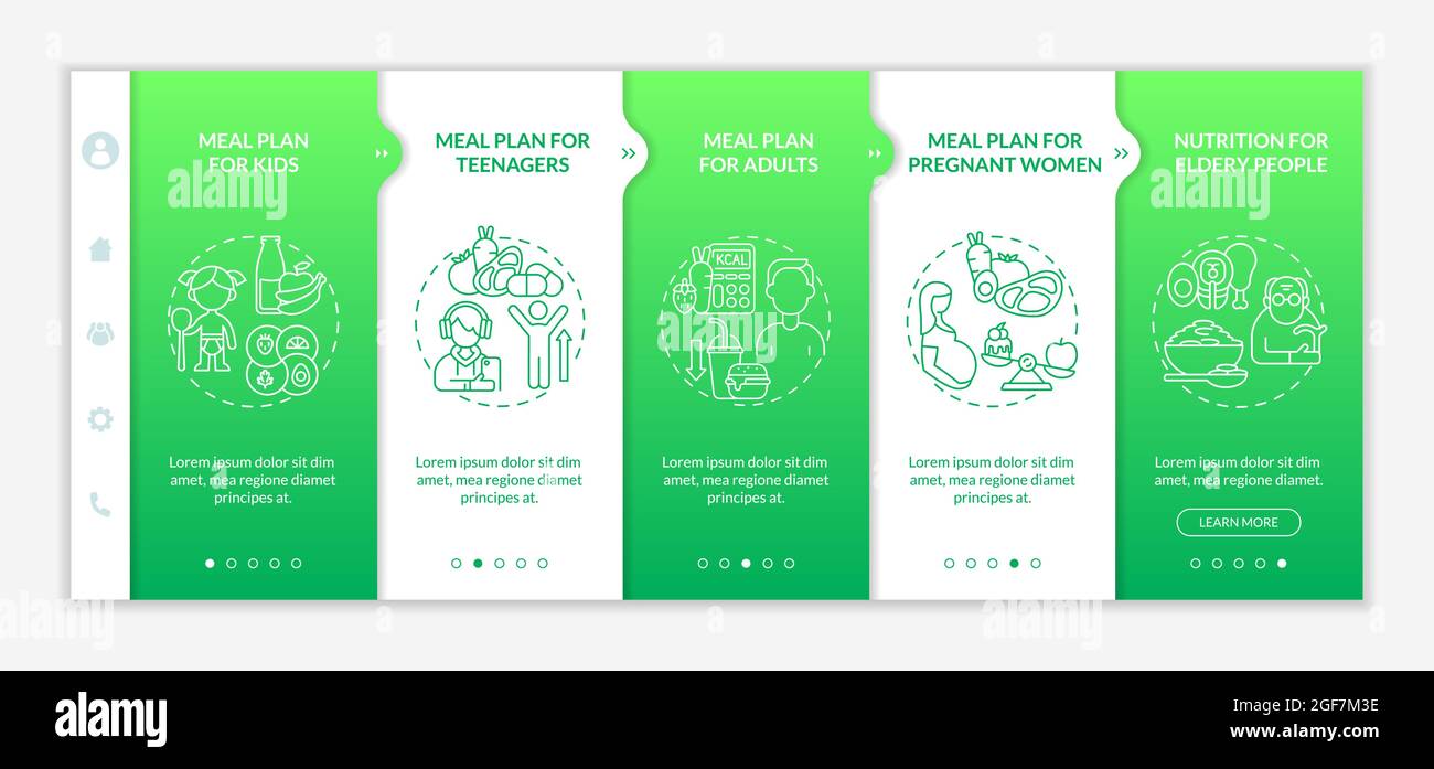 meal-plan-for-different-age-groups-green-onboarding-vector-template