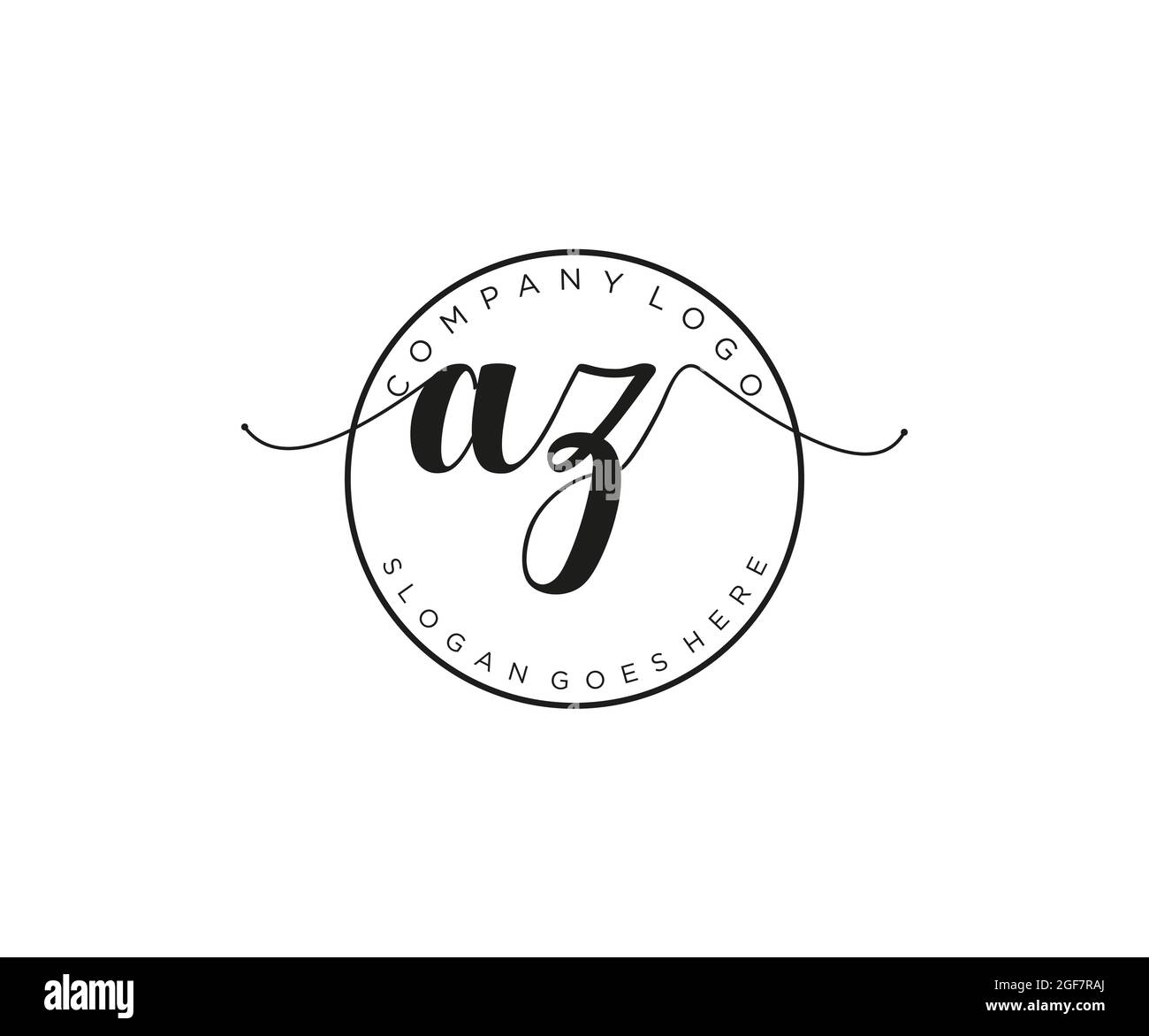 AZ Feminine logo beauty monogram and elegant logo design, handwriting ...