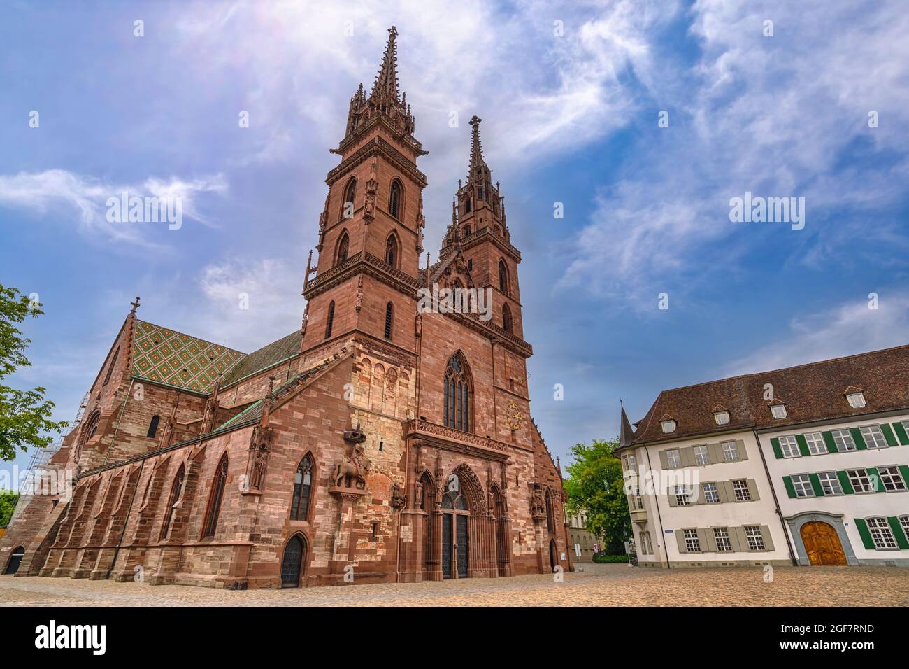 Basel Switzerland, city skyline at Basel Minster Stock Photo