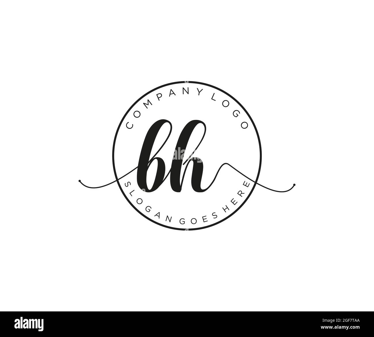 BH Feminine logo beauty monogram and elegant logo design, handwriting ...