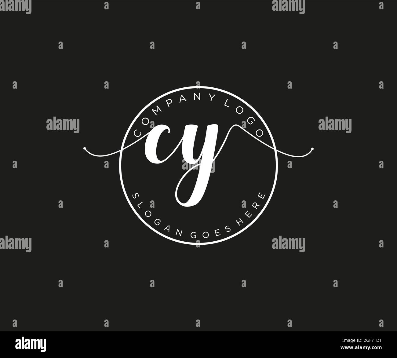 CY Feminine logo beauty monogram and elegant logo design, handwriting logo of initial signature, wedding, fashion, floral and botanical with creative Stock Vector