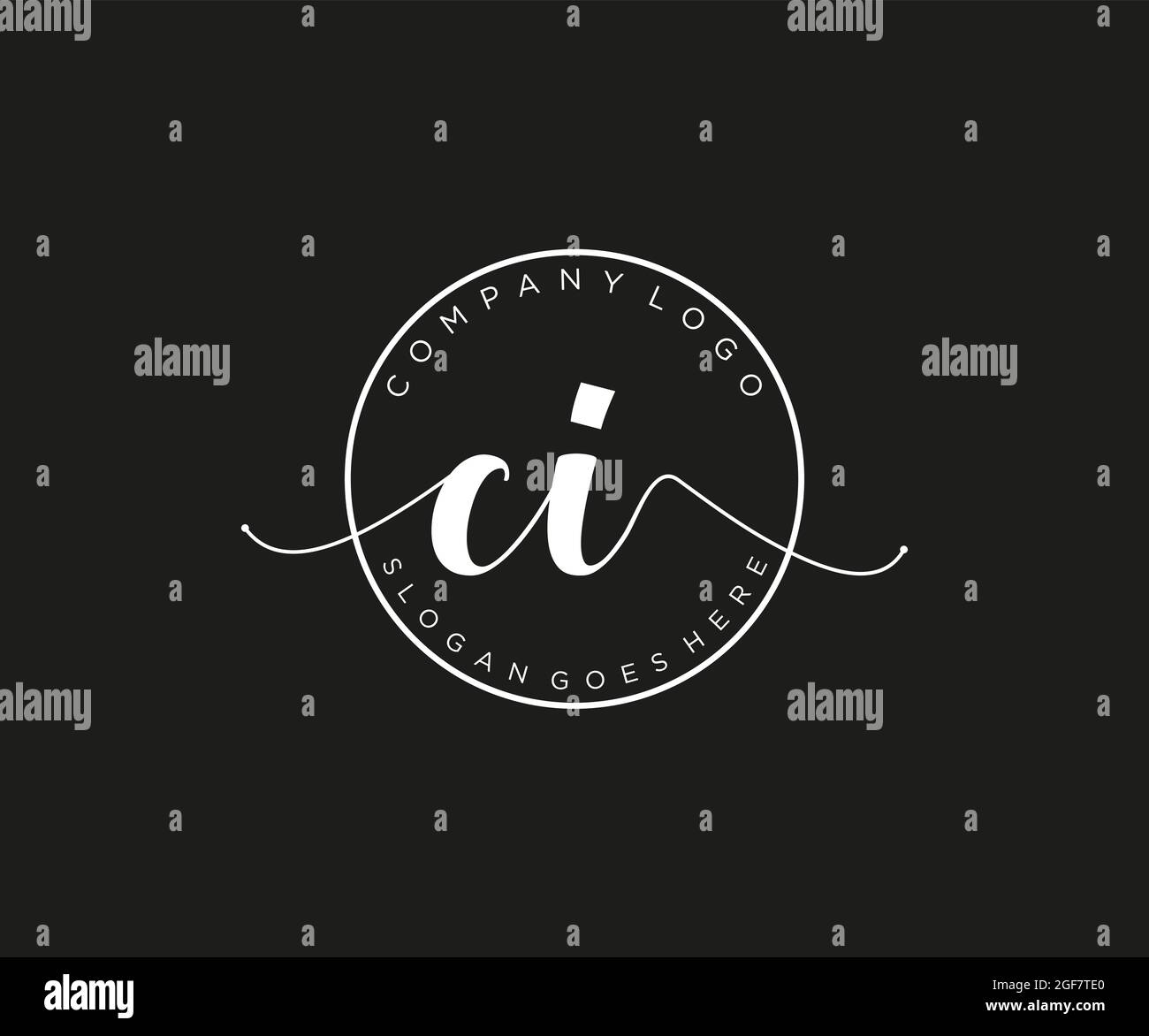 CI Feminine logo beauty monogram and elegant logo design, handwriting ...