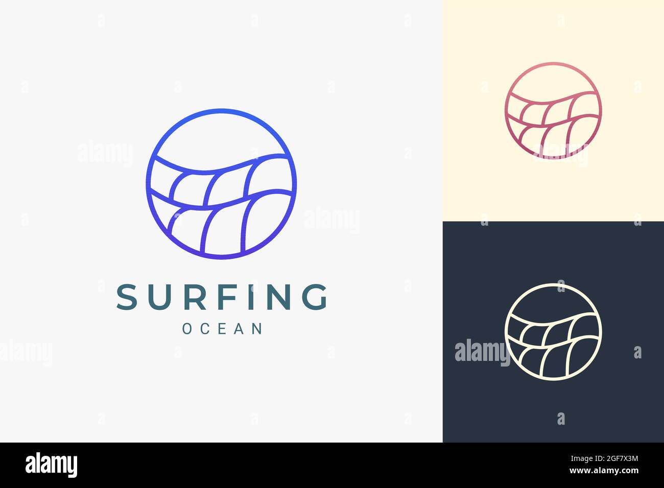 Marine or water theme logo in simple ocean wave circle shape Stock ...