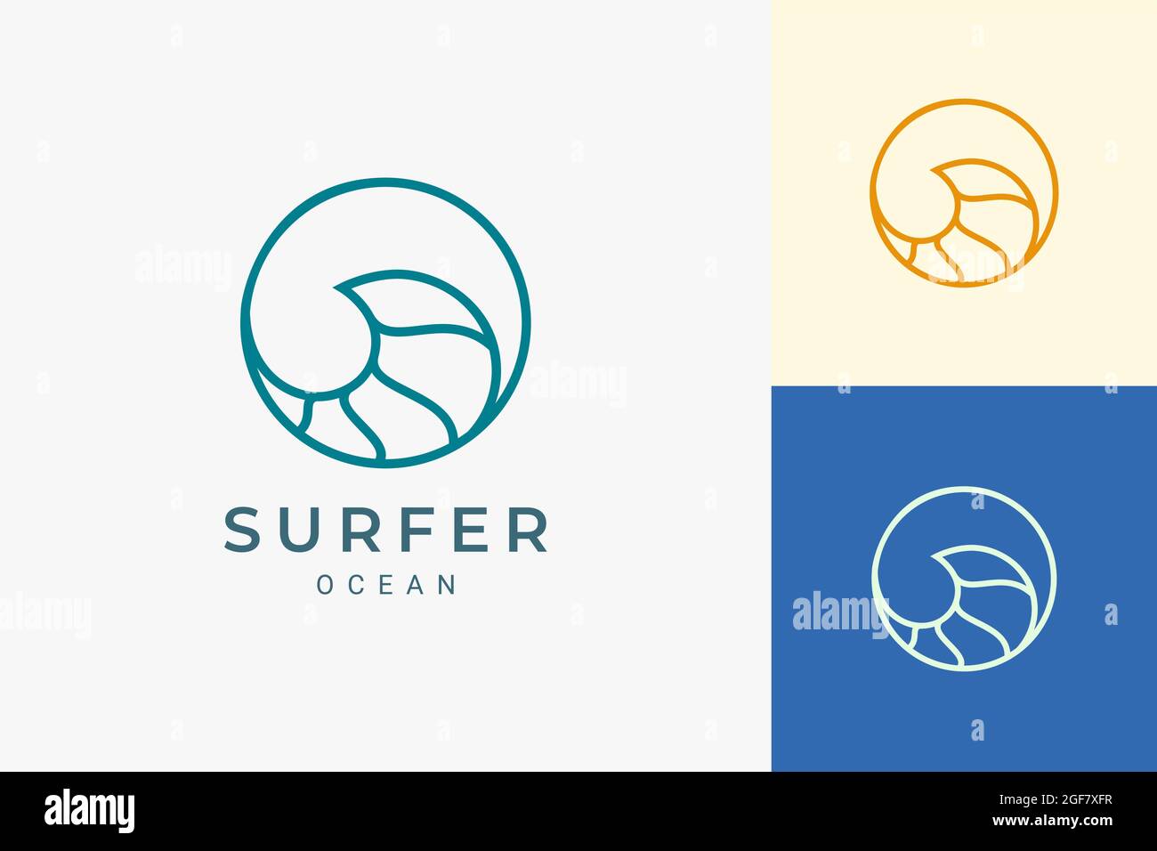 Marine or water theme logo in simple ocean wave circle shape Stock ...