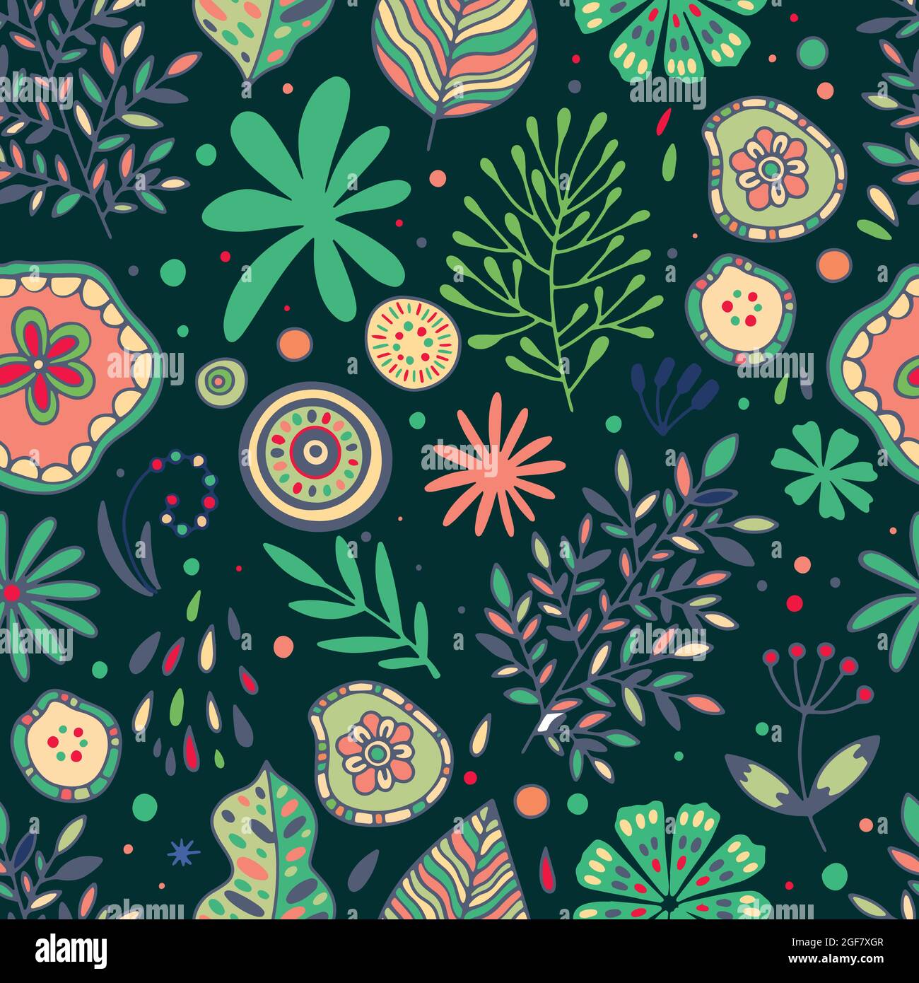 Garden flower, plants ,botanical ,seamless pattern vector design for ...