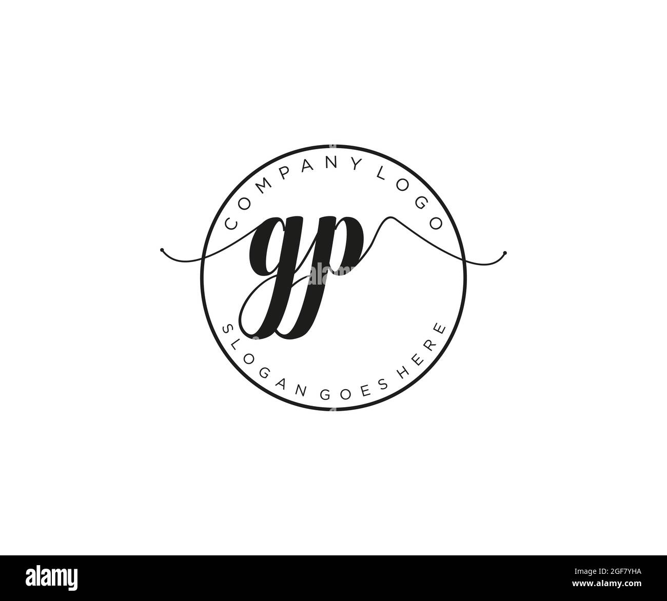 GP Feminine logo beauty monogram and elegant logo design, handwriting ...