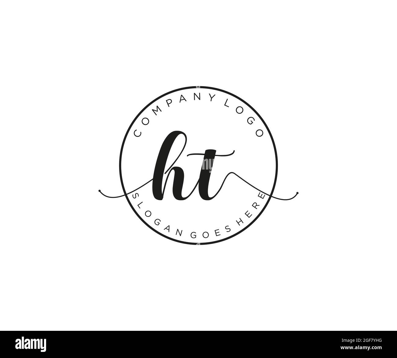 HT Feminine logo beauty monogram and elegant logo design, handwriting ...