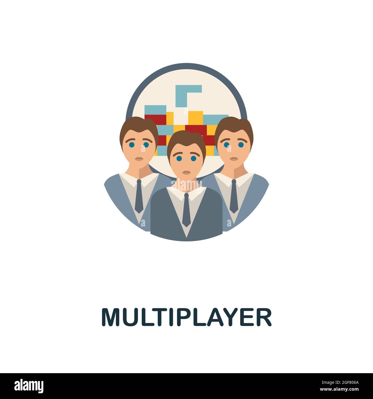 Game, gaming, internet, multiplayer, online Flat Icon. green and