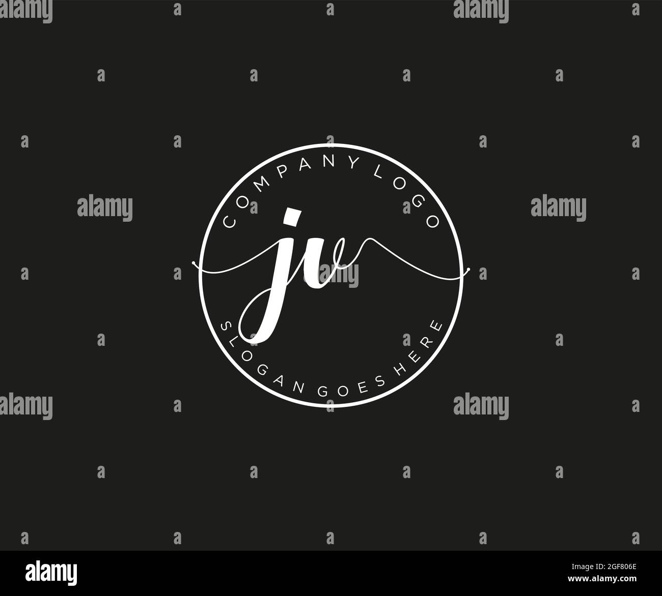 JV Feminine logo beauty monogram and elegant logo design, handwriting ...