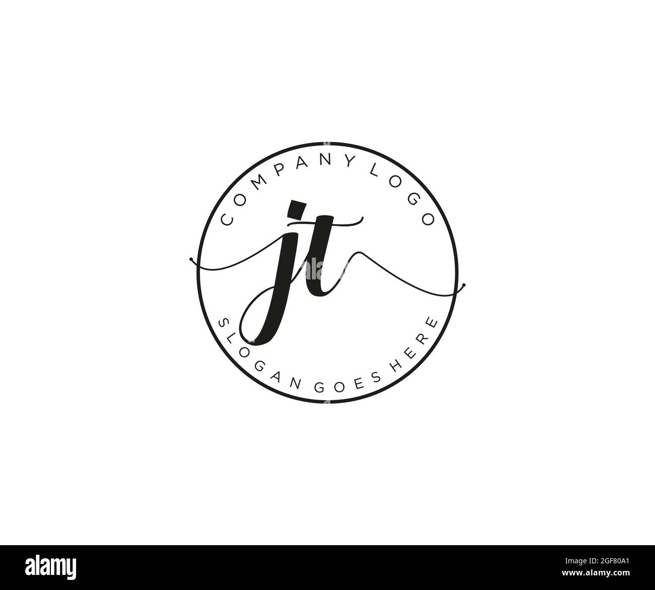 JT Feminine logo beauty monogram and elegant logo design, handwriting ...