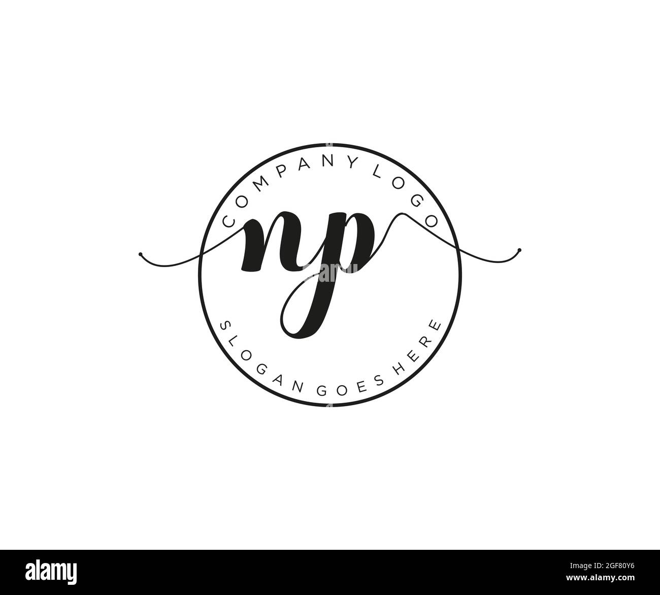 NP Feminine logo beauty monogram and elegant logo design, handwriting ...