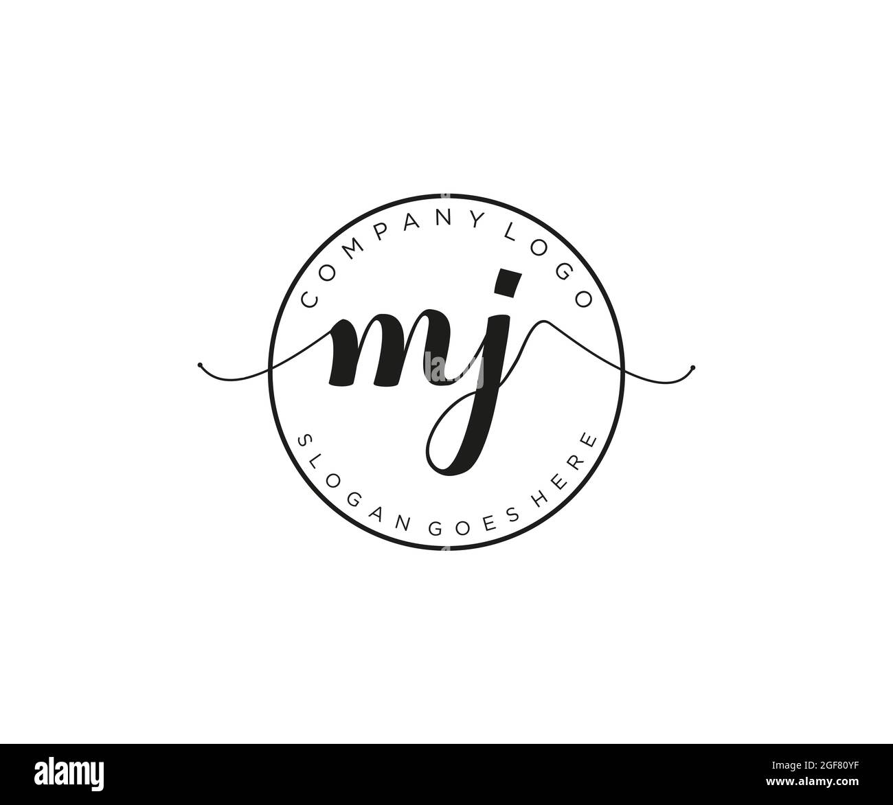 MJ Feminine logo beauty monogram and elegant logo design, handwriting ...