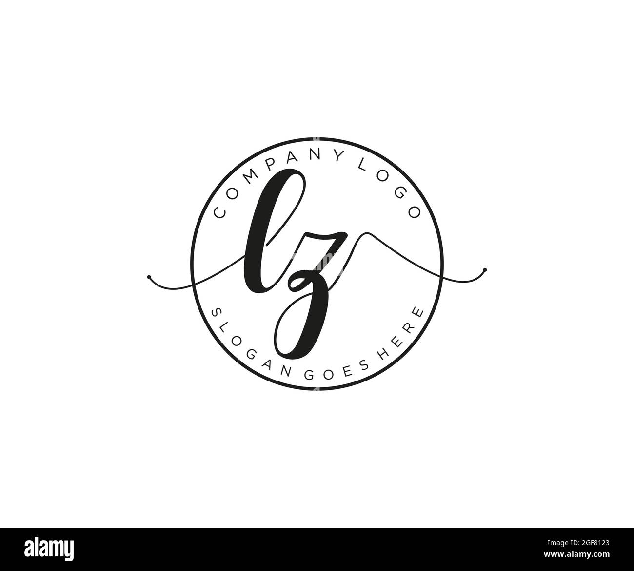 LZ Feminine logo beauty monogram and elegant logo design, handwriting logo of initial signature, wedding, fashion, floral and botanical with creative Stock Vector