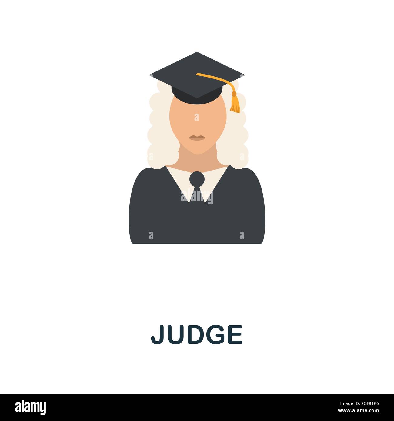 Judge icon. Flat sign element from law collection. Creative Judge icon for web design, templates, infographics and more Stock Vector