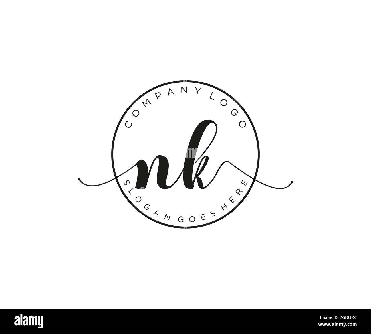 NK Feminine logo beauty monogram and elegant logo design, handwriting ...