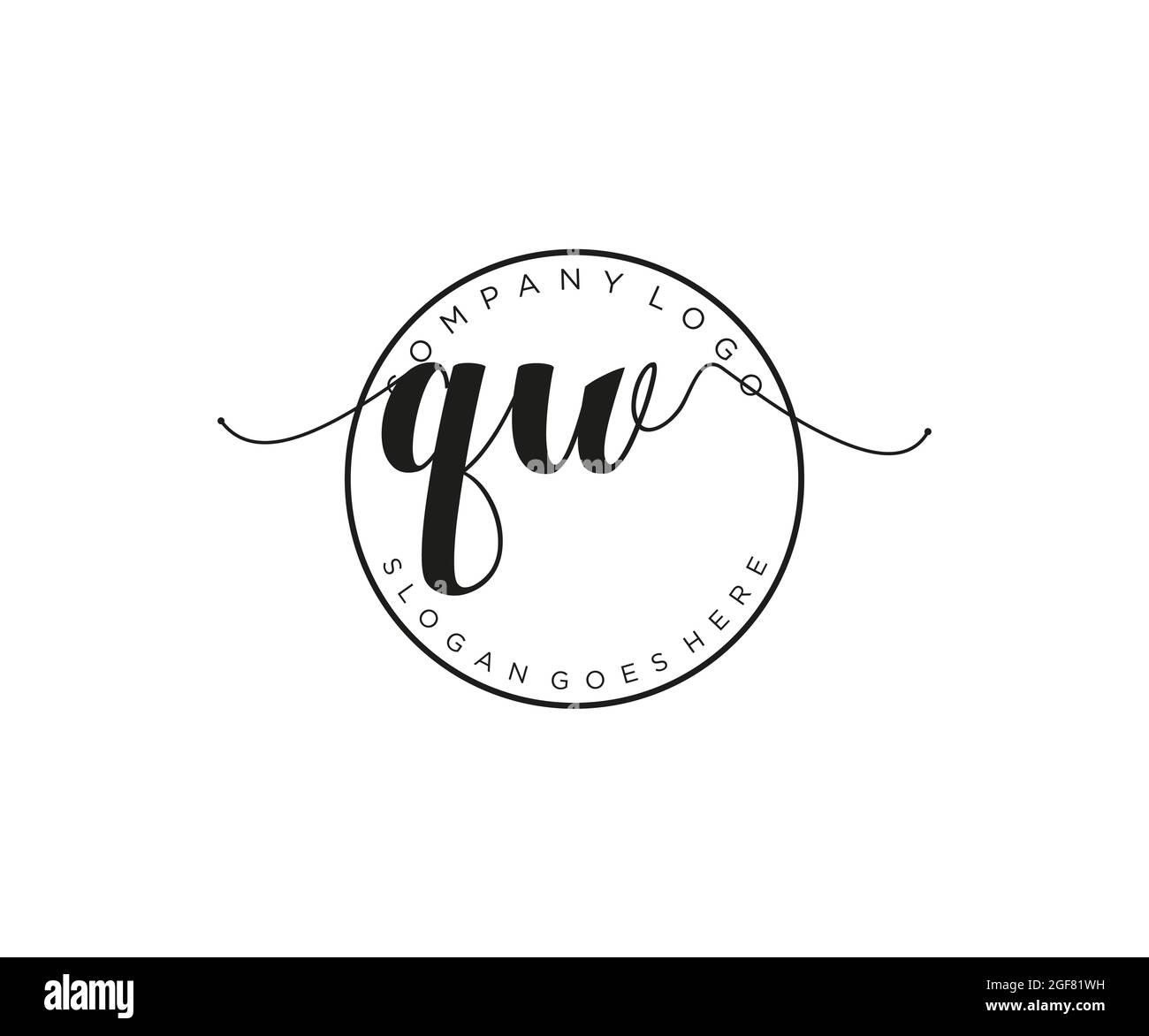 QW Feminine logo beauty monogram and elegant logo design, handwriting ...