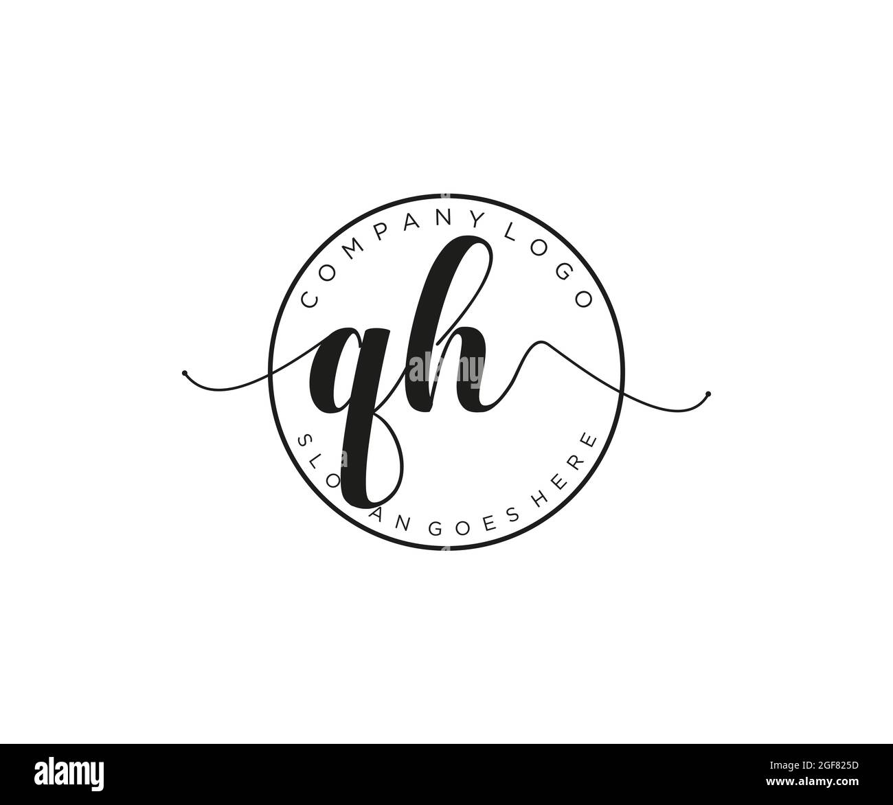 QH Feminine logo beauty monogram and elegant logo design, handwriting ...