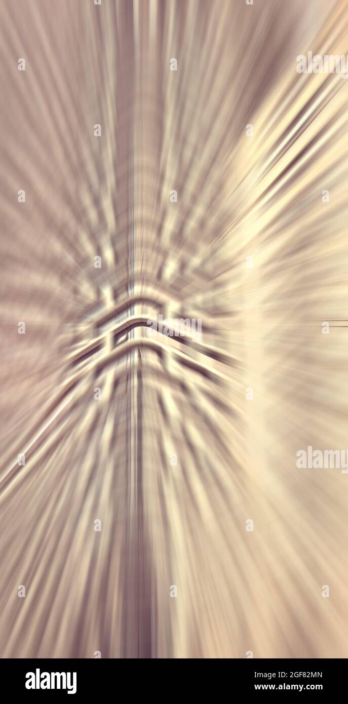 Motion blurred building, abstract urban background. Stock Photo