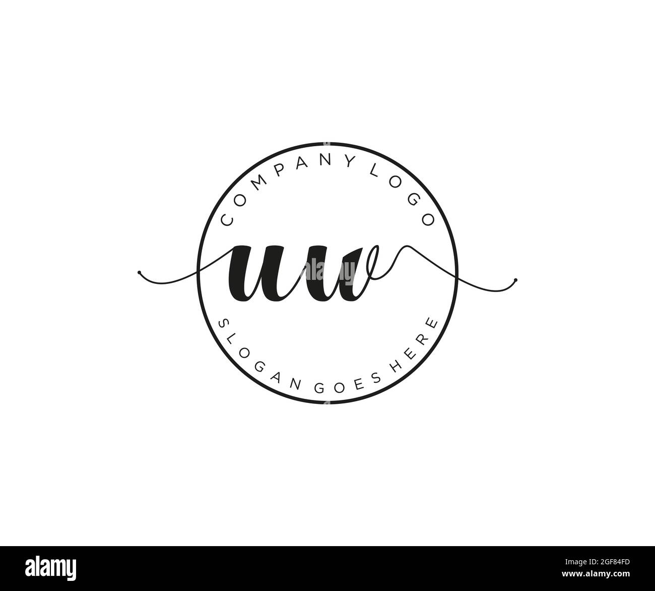 UW Feminine logo beauty monogram and elegant logo design, handwriting ...
