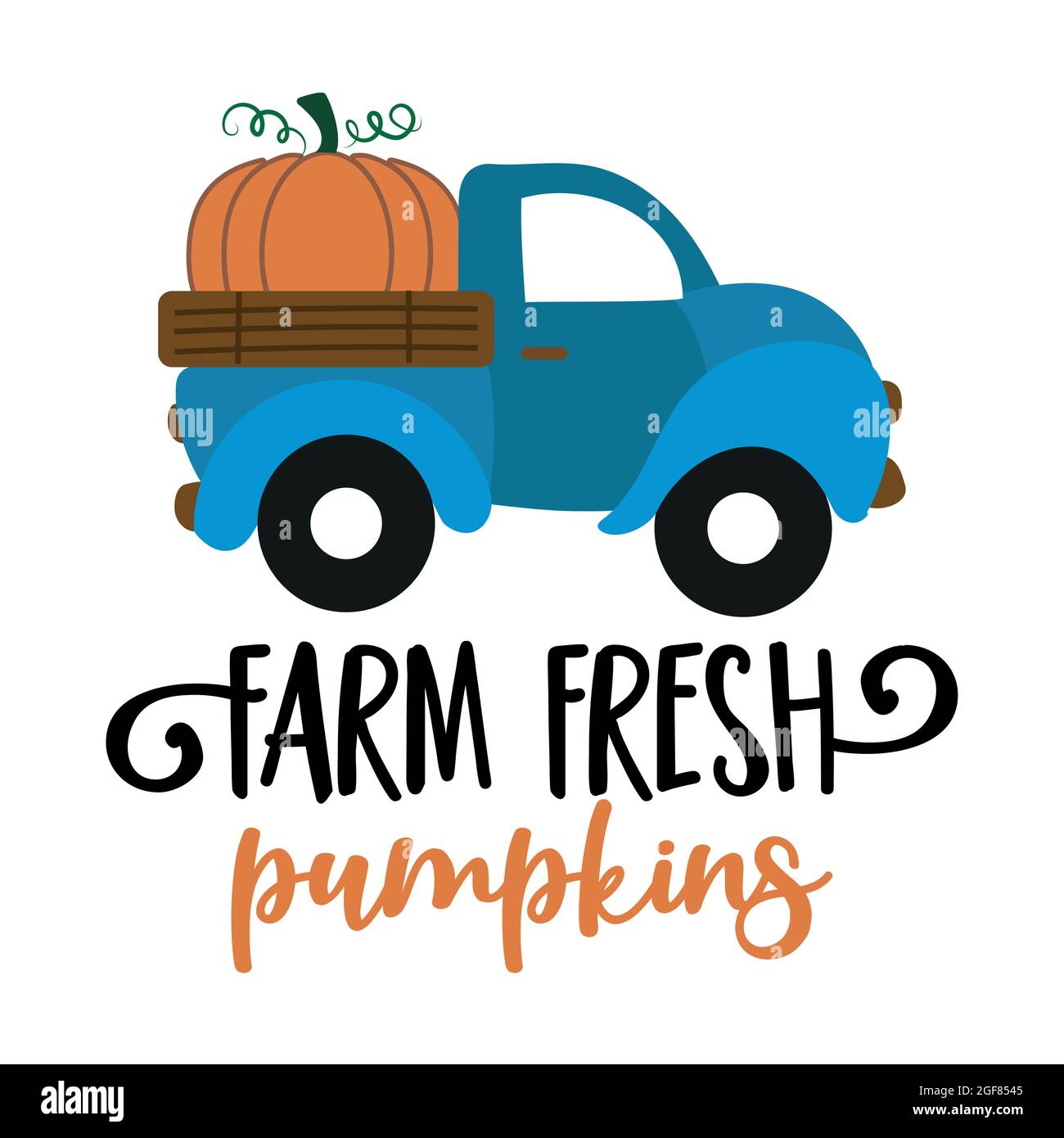 Farm fresh Pumpkins - Happy Harvest fall festival design for markets, restaurants, flyers, cards, invitations, stickers, banners. Cute hand drawn hayr Stock Vector