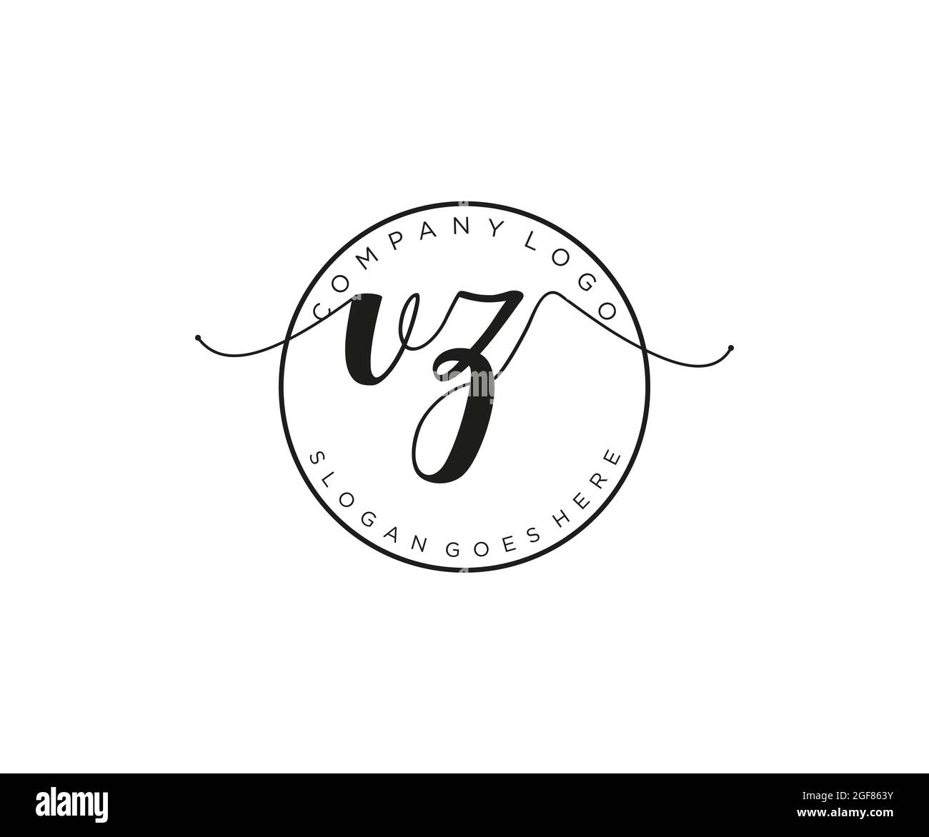VZ Feminine logo beauty monogram and elegant logo design, handwriting ...