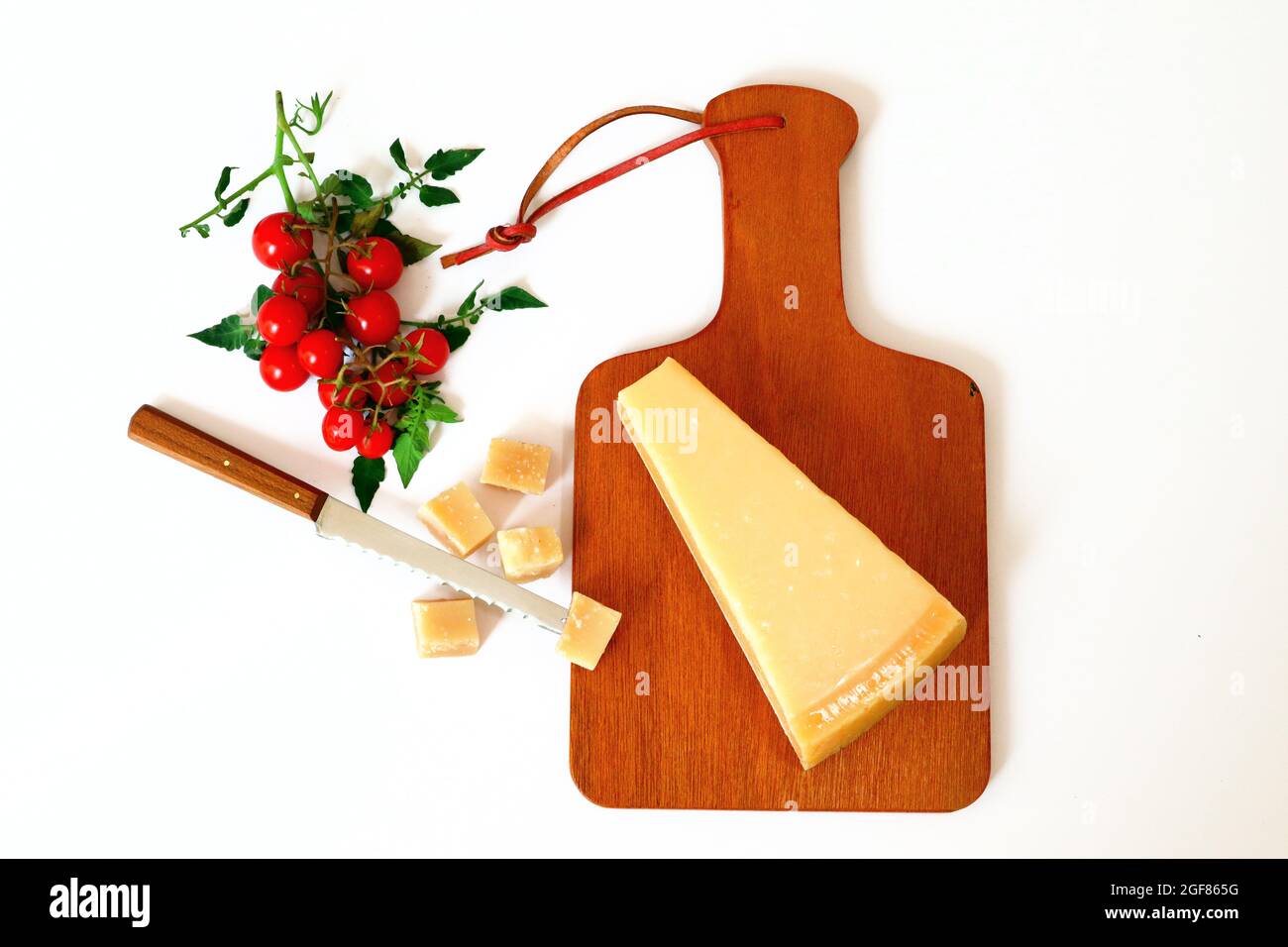 Italian Parmesan Cheese produced in northern Italy in the Po River