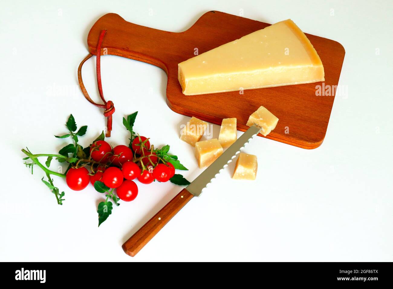 Italian Parmesan Cheese produced in northern Italy in the Po River