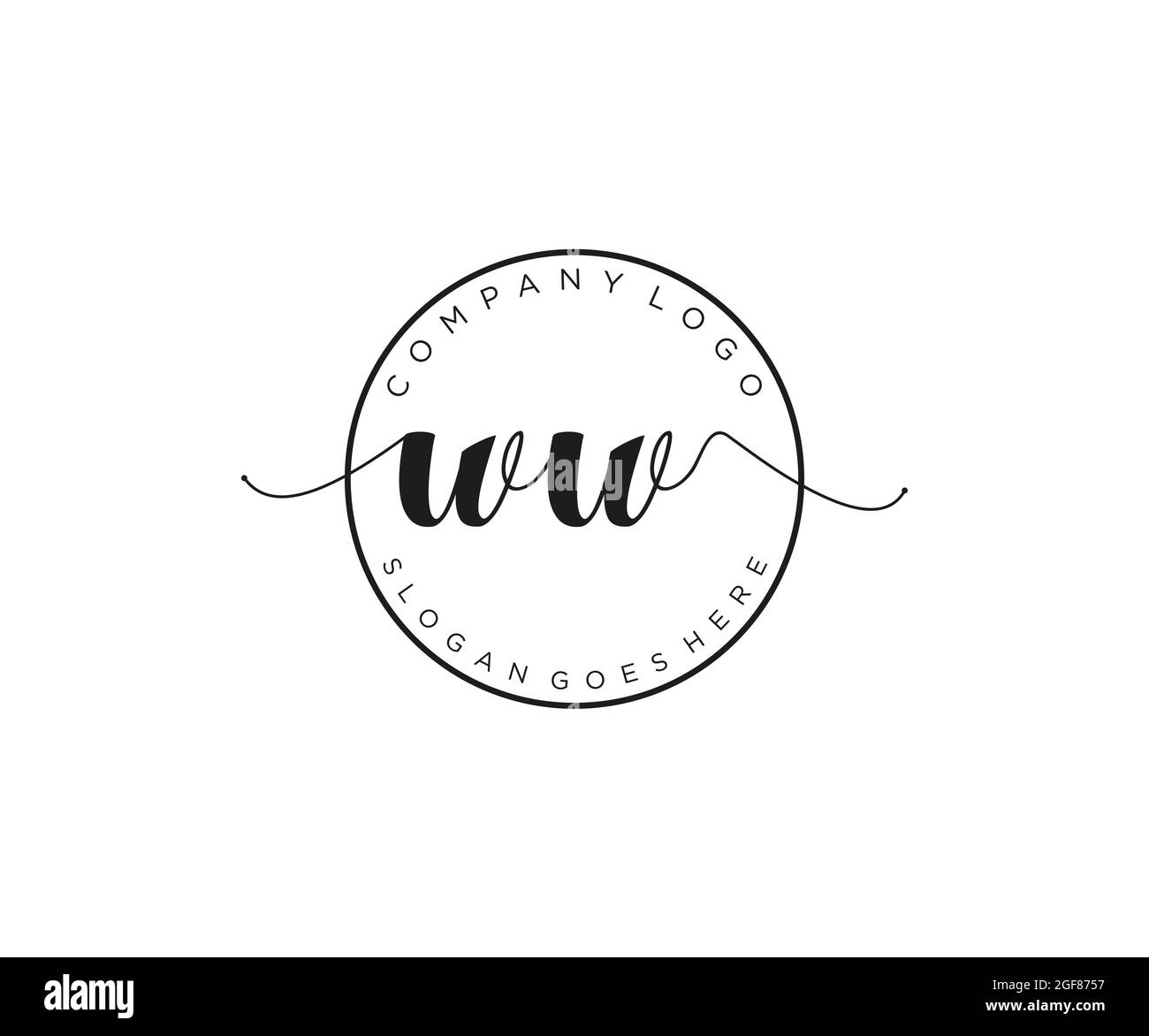 WW Feminine logo beauty monogram and elegant logo design, handwriting ...