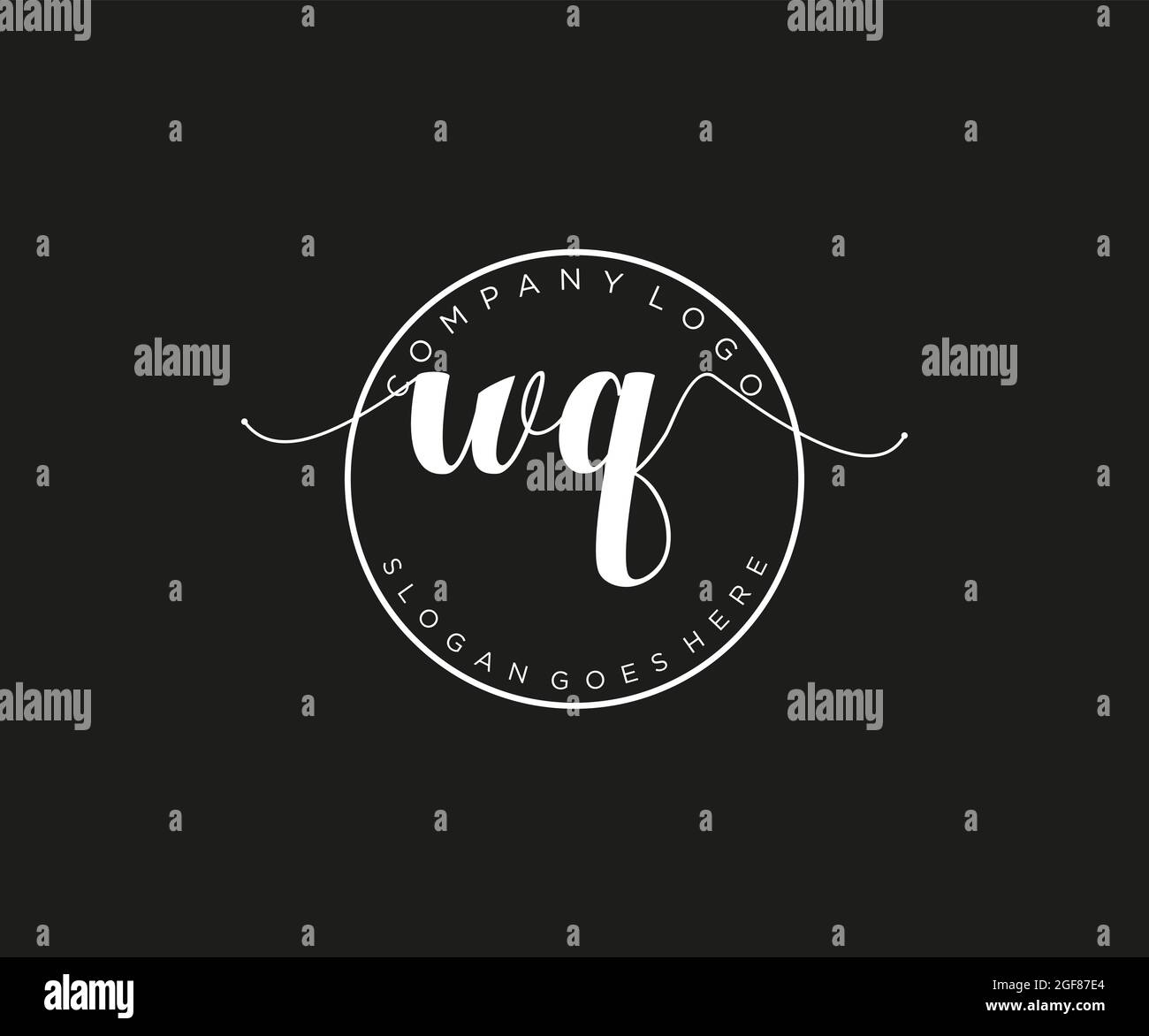 WQ Feminine logo beauty monogram and elegant logo design, handwriting ...