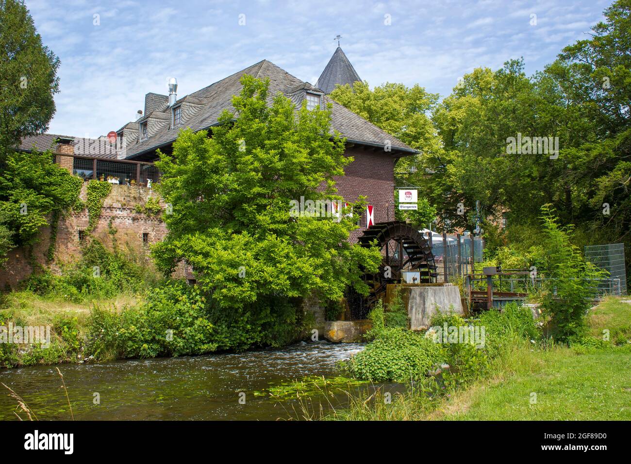 Viersen-Brueggen - June 27, 2021; View to water mill, North Rhine Westphalia, Germany Stock Photo
