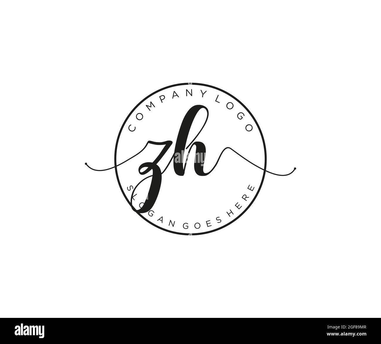 ZH Feminine logo beauty monogram and elegant logo design, handwriting ...