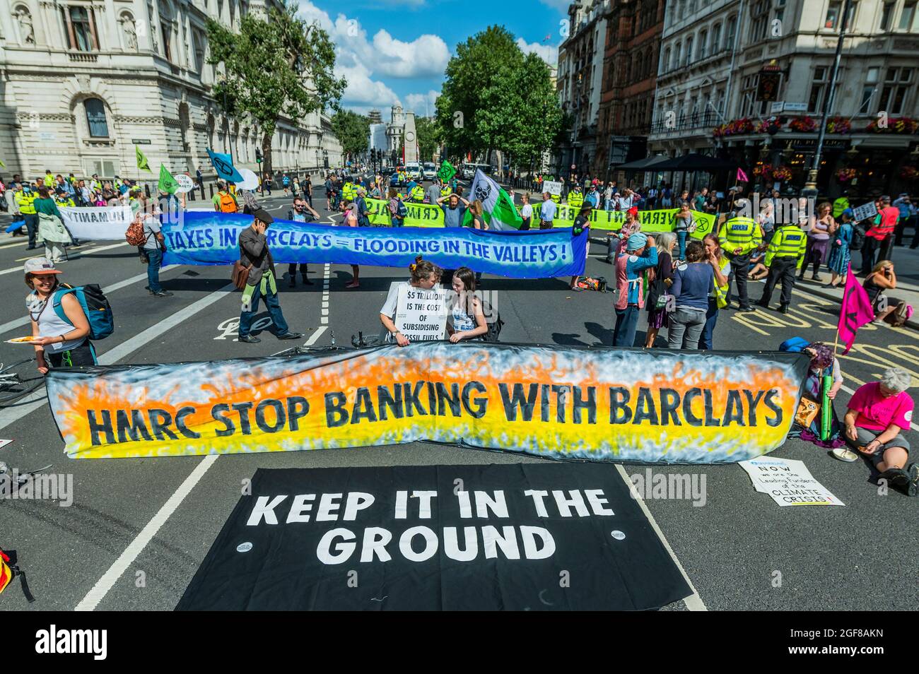 London, UK. 24th Aug, 2021. Extinction Rebellion starts two weeks of protest, under the Impossible Rebellion name, in London. Credit: Guy Bell/Alamy Live News Stock Photo