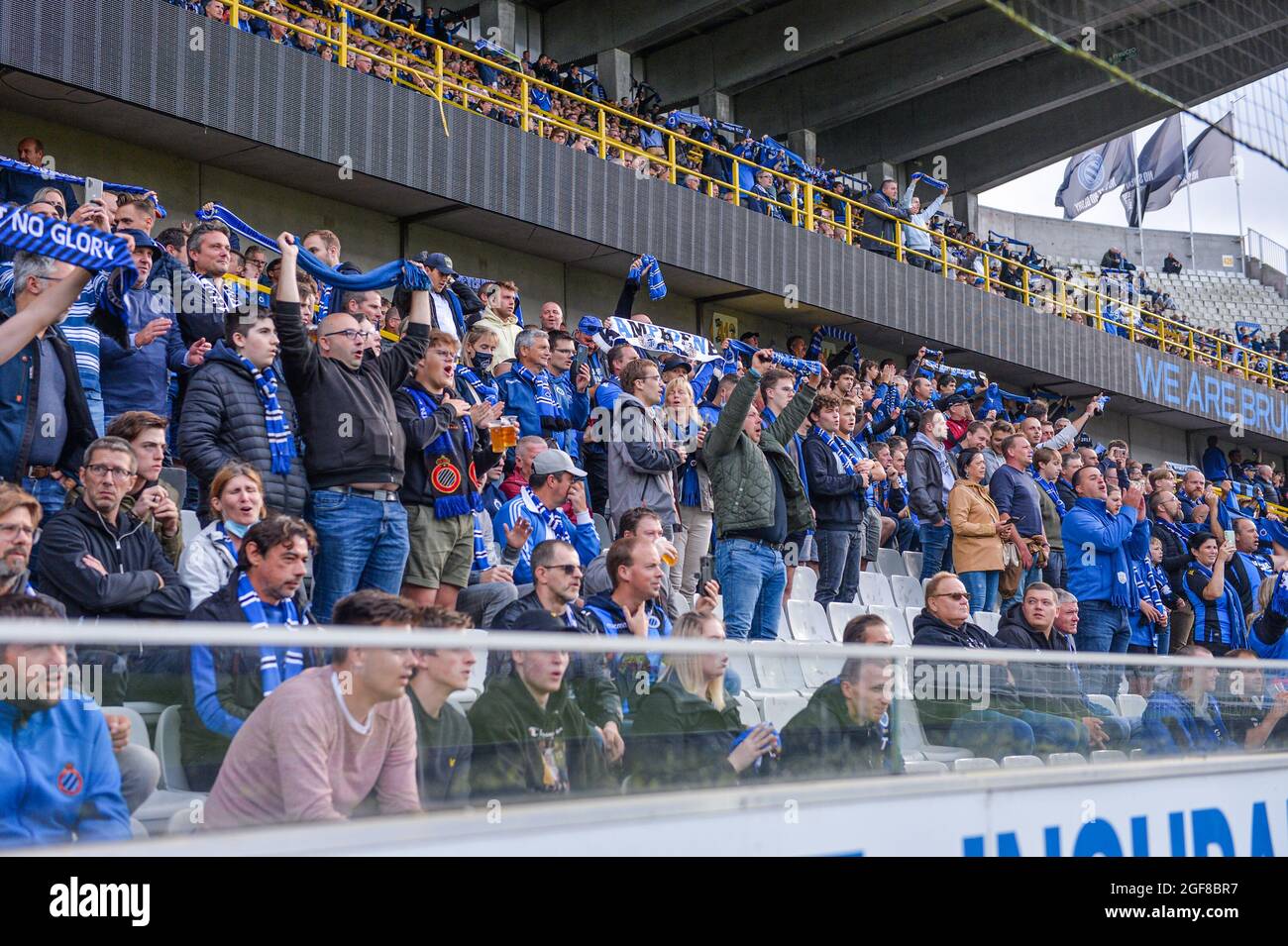 BRUGGE, BELGIUM - AUGUST 22: Fans and supporters of Club Brugge