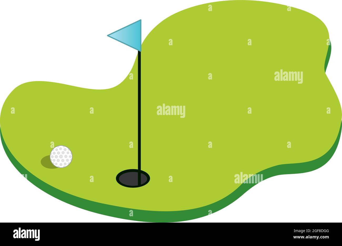 Vector Illustration of Golf Course with Flagstick and Ball Stock Vector Image & Art Alamy