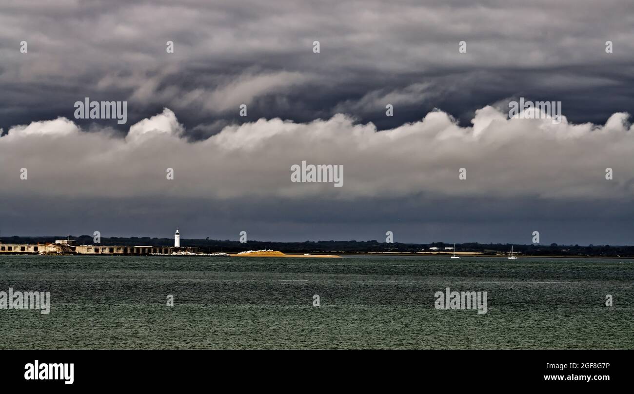 Stormy clouds over Hurst Castle near Lymington, Hampshire, United Kingdom Stock Photo
