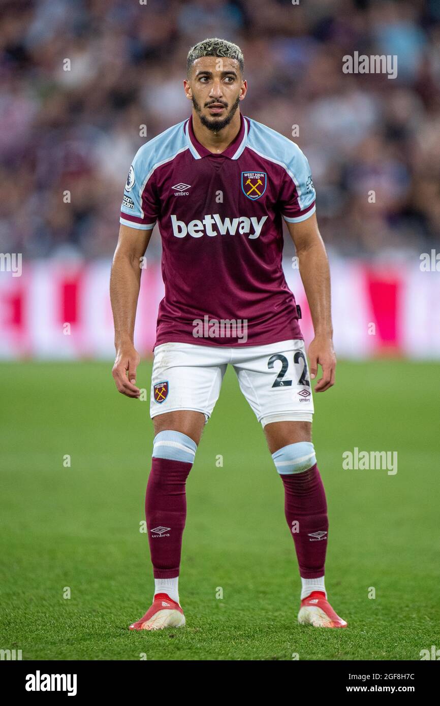 LONDON, ENGLAND - AUGUST 23: Said Benrahma of West Ham United during the Premier League match between West Ham United  and  Leicester City at The Lond Stock Photo