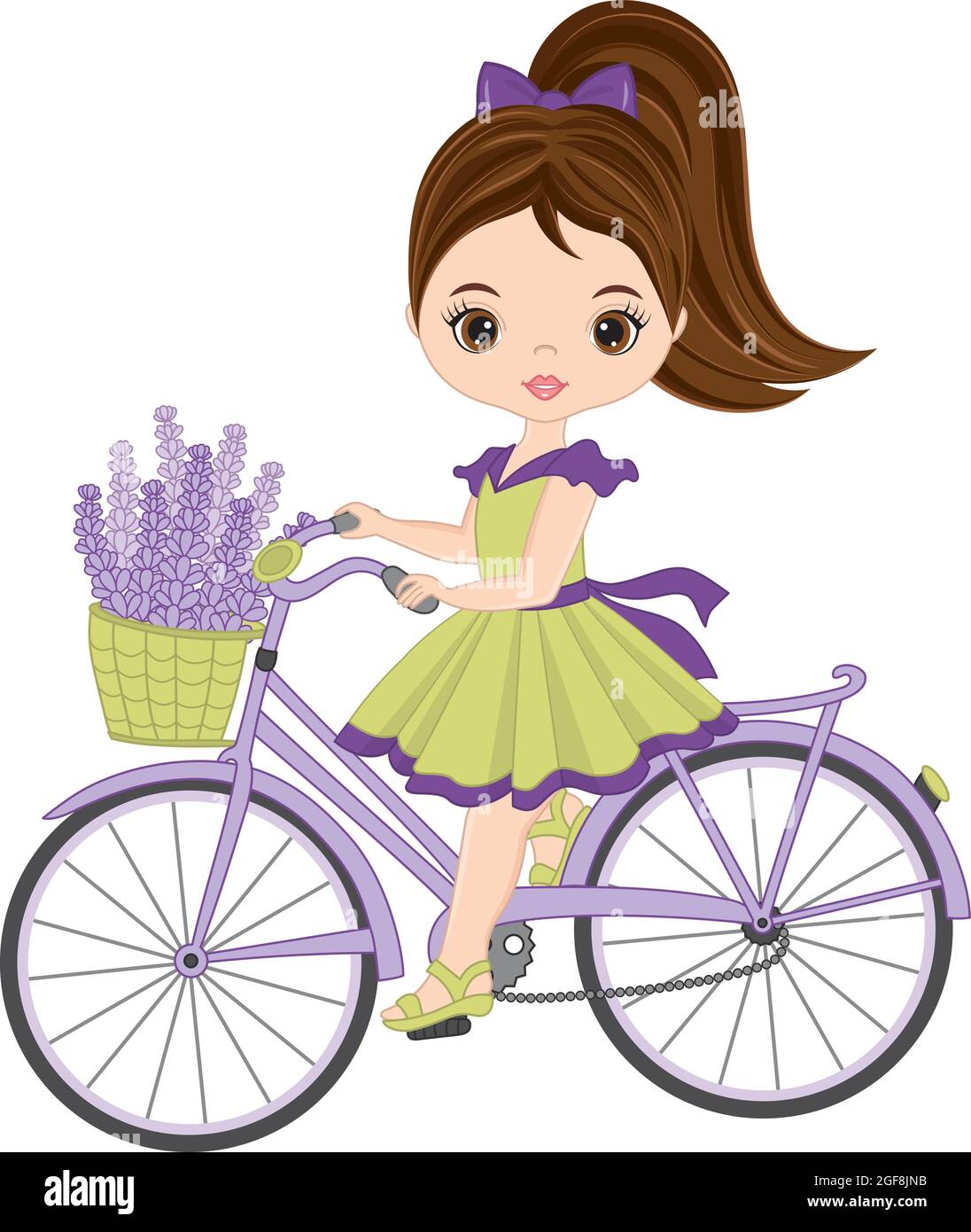 Bike Drawing Cartoon Cute Girl Bike Beautiful Cute Girl Riding