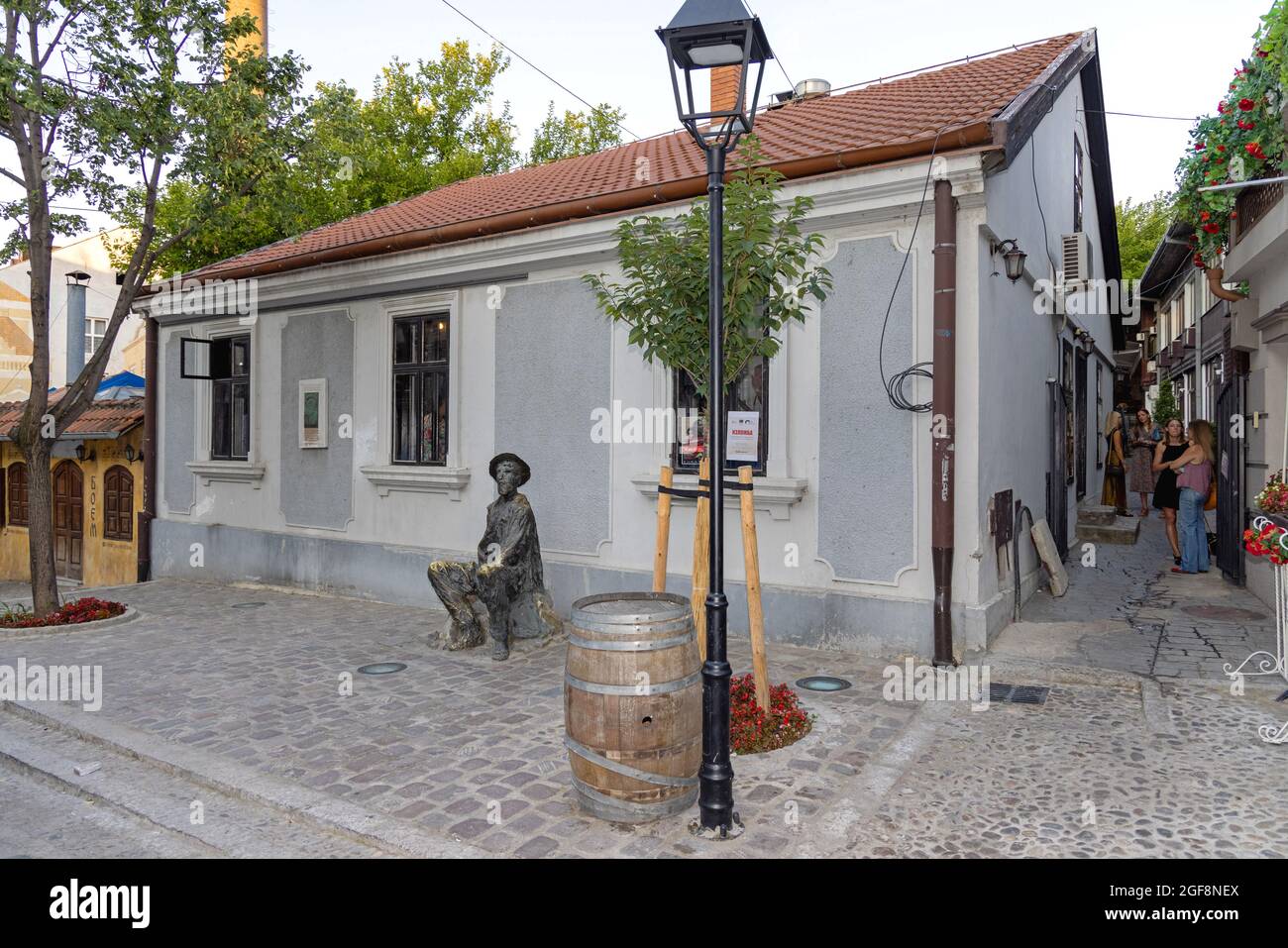 Belgrade, Serbia - August 03, 2021: Art House of Famous Poet Djura Jaksic in Skadarlija Street. Stock Photo
