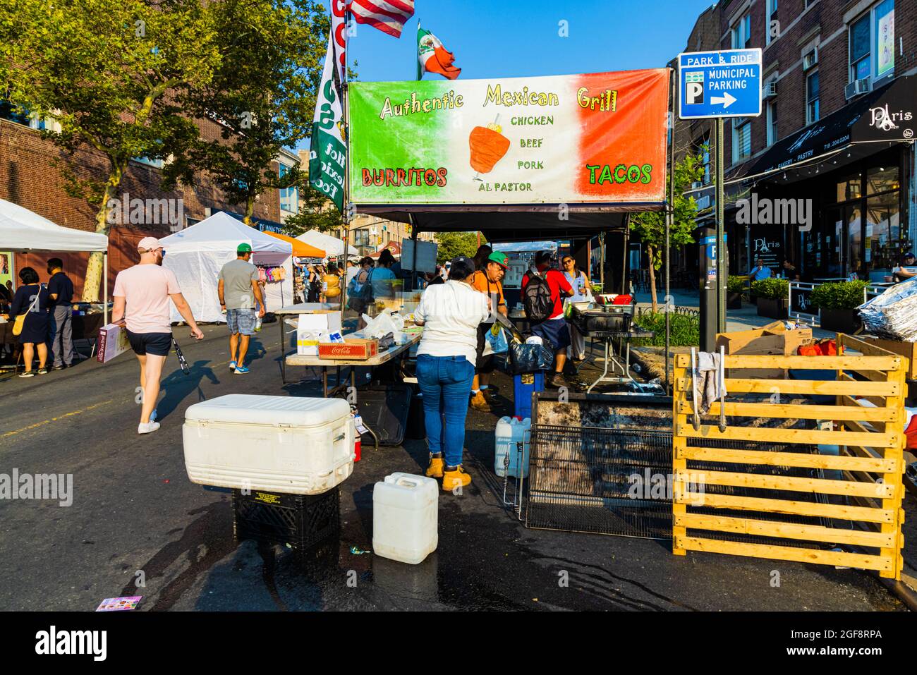 QUEENS, UNITED STATES Jul 26, 2021 The Astoria street fair and fruit