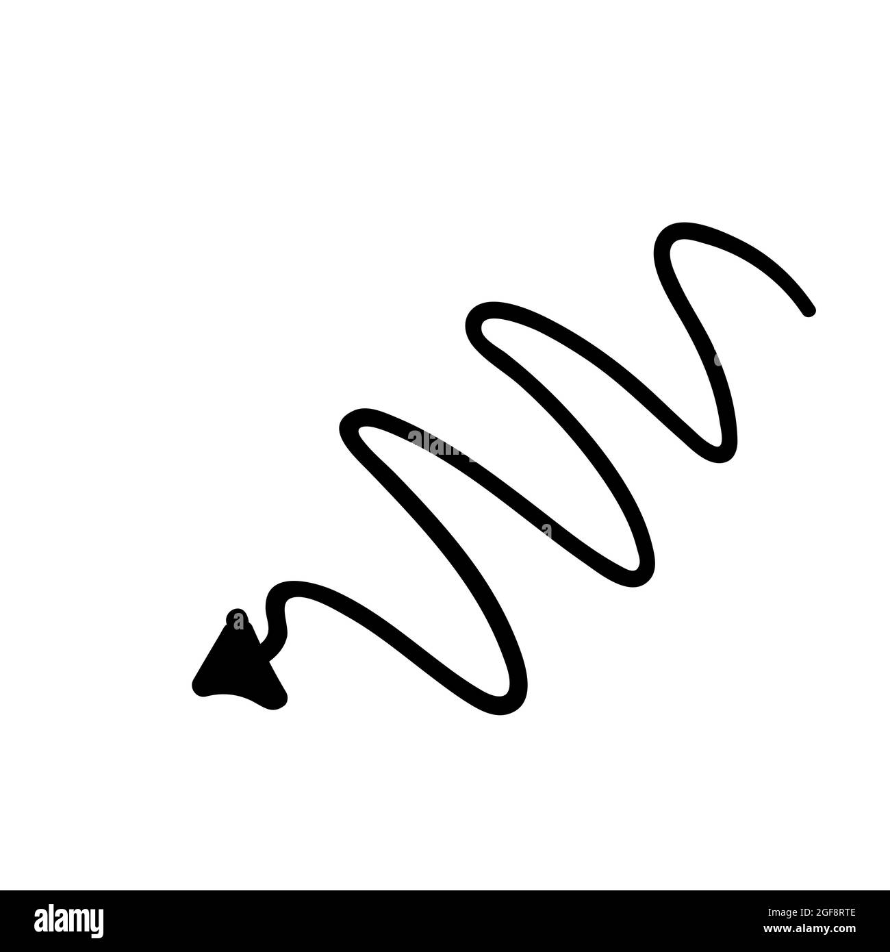 curve curved spiral arrow doodle hand drawn. vector illustration ...