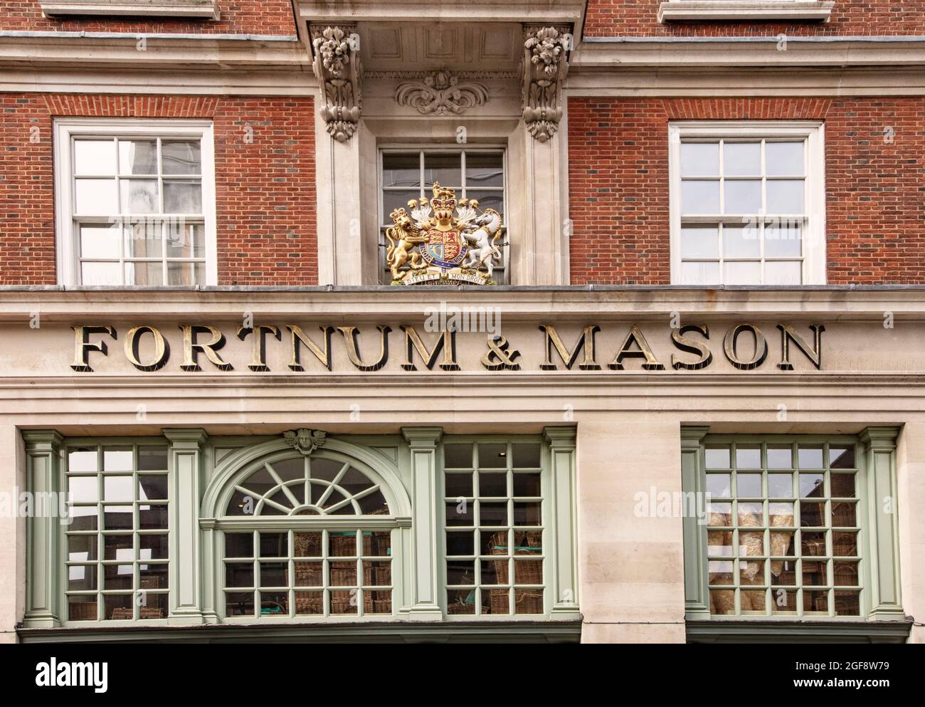 The Jermyn St frontage of Fortnum & Mason, an upmarket department store in Piccadilly; established in 1707 by William Fortnum and Hugh Mason. Stock Photo