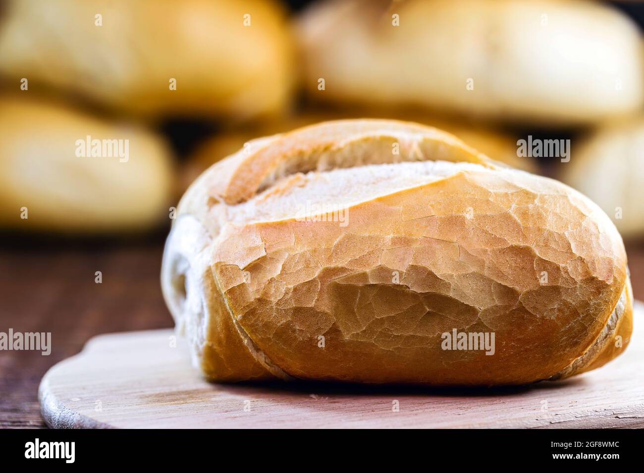 French bread, typical savory bread consumed daily in Brazil. Stock Photo