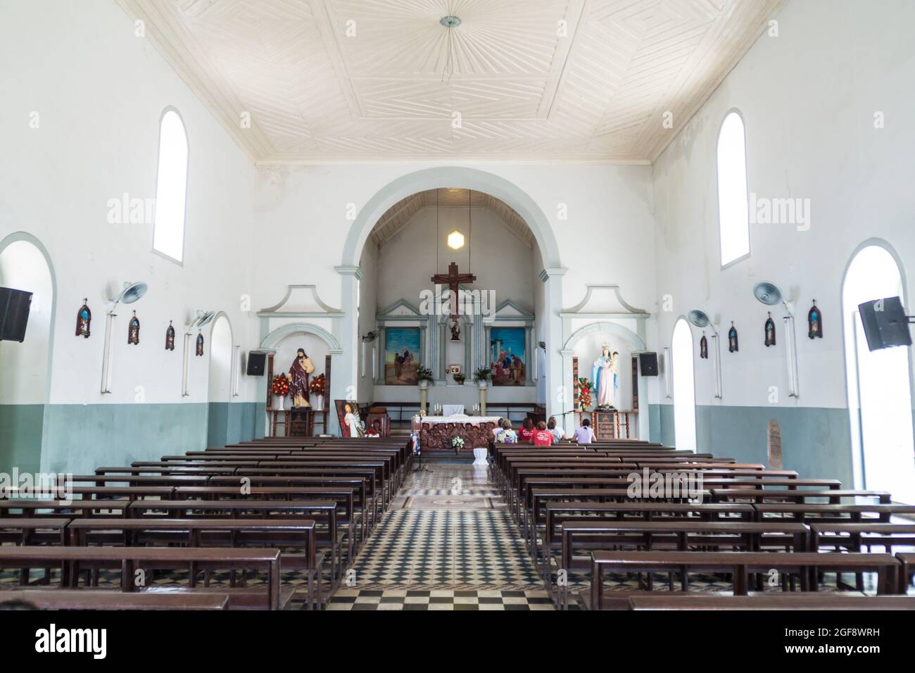 MACAPA, BRAZIL - JULY 31, 2015: Interior of Sao Jose (Saint Joseph) church in Macapa, Brazil Stock Photo